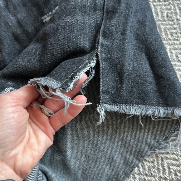 We The Free Black Distressed High Waisted Denim Jean Shorts Size 30 - Picture 8 of 13
